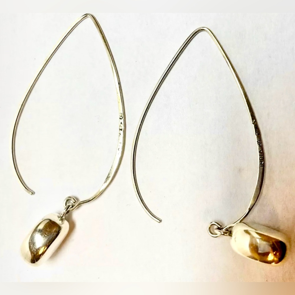 Silpada Vintage Sterling Silver larger sz drop silver bead threader earr… - Picture 6 of 10